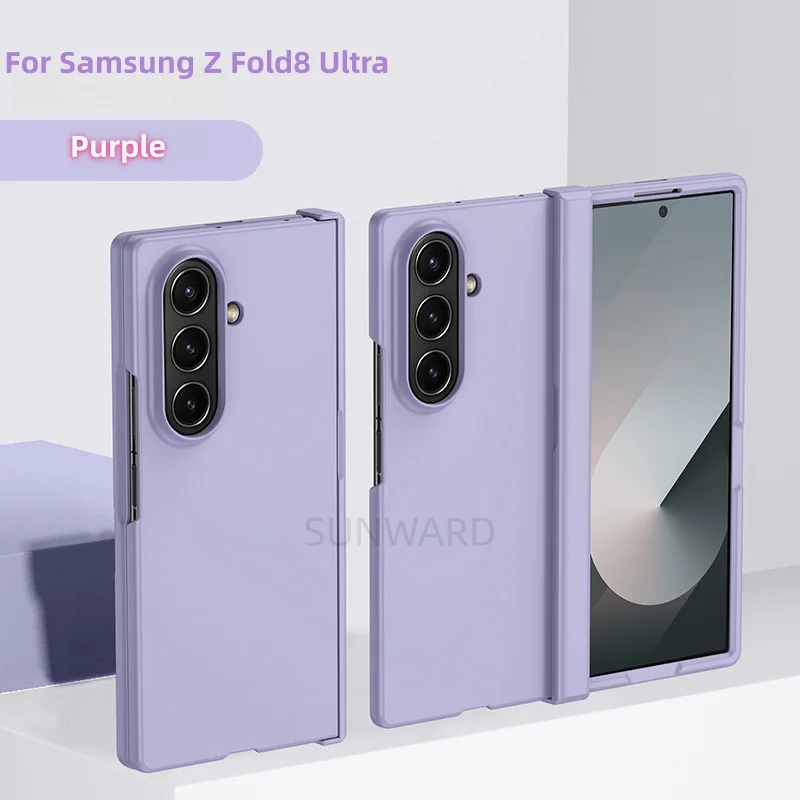 Luxury Fully Wrapped Hinge Protective Matte Phone Case For Samsung Galaxy Z Fold 8 Ultra Wide Z Fold7 6 5 4 3 PC Skin Feel Cover