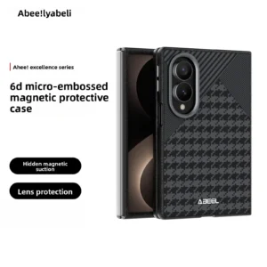 For Samsung Galaxy Z Fold 8 Wide Case Built-in Magnetic Checkered Texture Skin-friendly PU Leather Cover For Samsung Z Fold8