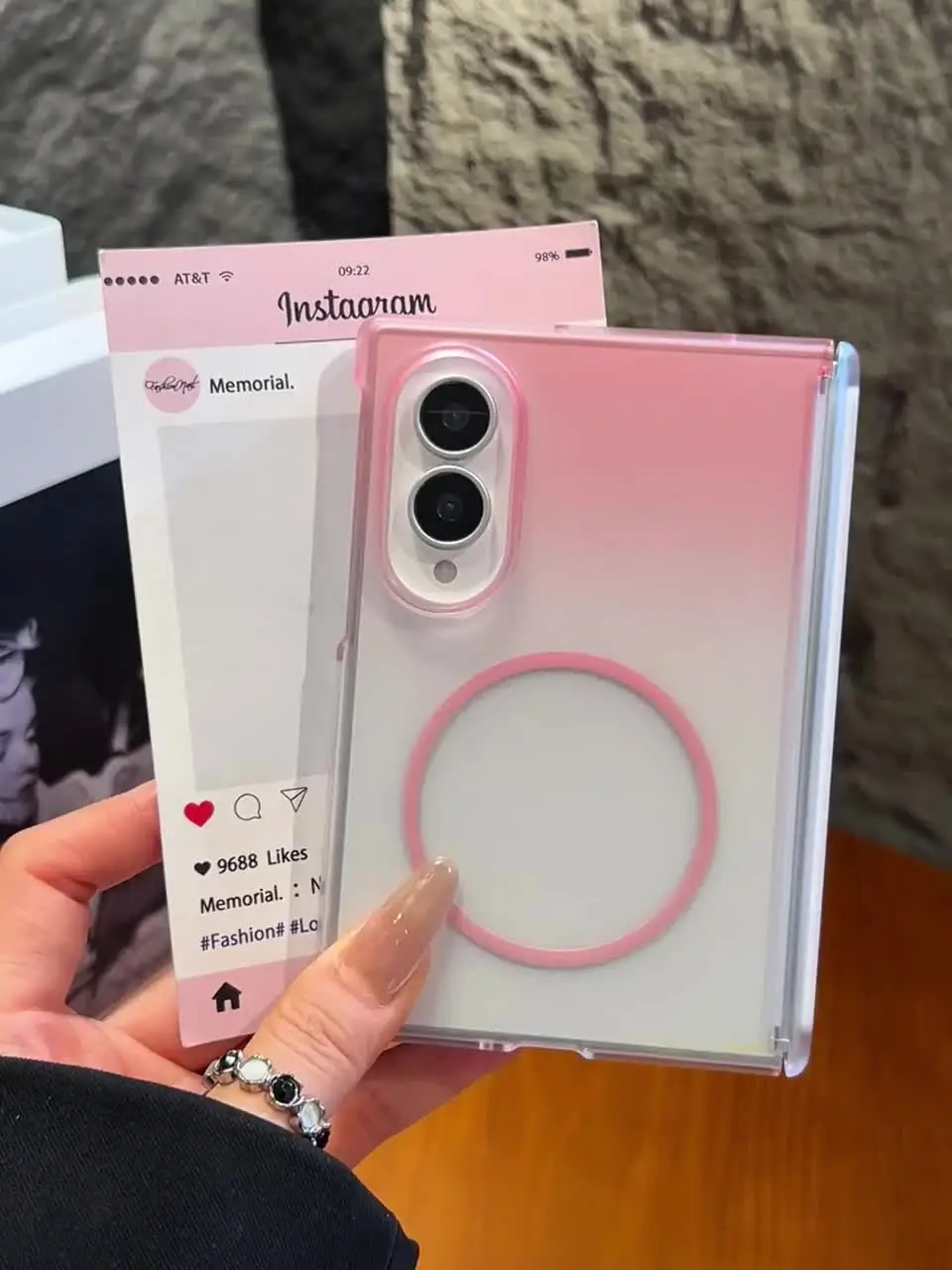Gradient Candy Color Transparent for Magsafe Case for Samsung Galaxy Z Fold 8 Ultra 5 6 fold7 Hinge Protection PC Magnetic Cover