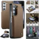 CaseMe Magnetic Flip Leather Phone Case for Samsung Galaxy Z Fold 5 4 3 5G Wallet Card Holder Shockproof Back Cover Coque Etui