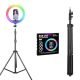 Dyazo 10 Inch Rgb Led Ring Light & 7 Ft Tripod Combo For Camera & Mobile Phones Suitable For Vloggers, Makeup,Youtube & More