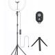 Osaka 14” Professional Ring Light 15W With Stand & Table Tripod Lighting 2 Color Modes For Photo Video Shoot Live Stream Makeup Compatible With Iphone & Smartphone With Bluetooth For Android/Ios